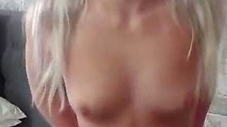 Blonde tight pussy babe solo toy fun in glamour masturbation