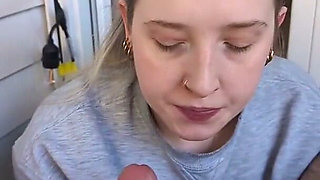 Shy Slut Squeezes Out Cum in Front of Neighbors