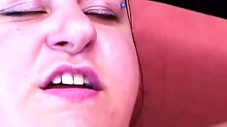 Extremely fat and nasty MILF gets pussy masturbated with huge toys and gets fucked