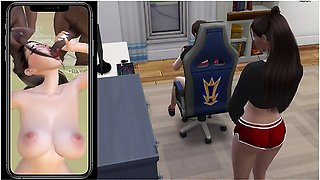 Milf Fucks With Stepson While Dad Watches - Ddsims With Car Toon