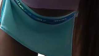 Big Tits Spill Out From Short Tank Top, Micro Mini Skirt, Thong Wedgie Into Ass and Pussy, Tanned Japanese Girl Sexy Cleaning