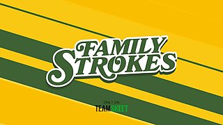 Familystrokes - wild tramp strips off her dress seducing lucky stud to fuck her humid cunt