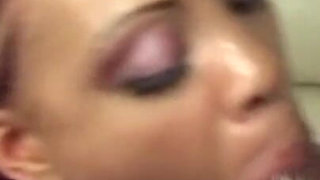 Red Braided Ebony MILF Rides to Facial
