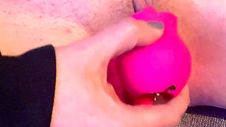 Big Swollen Clit Lick with My Toy Pussy Play