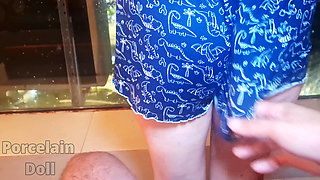 Redhead Sees Man Masturbating at the Window and Decides to Help Him