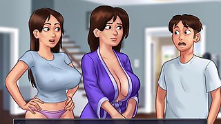 College girls with cartoon tits and wild peep shows