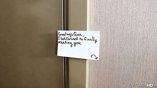 Walking Fuck Doll Waits For Stranger To Let Her Drain His Cock