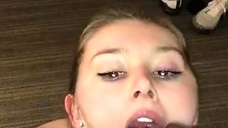 Amateur blonde teen sucks dick in hot pov blowjob sex tape