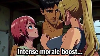 Threesome fucked in forest house