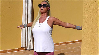 POV Handjob Cumshot After Finger Fucking & Exercise Outdoors