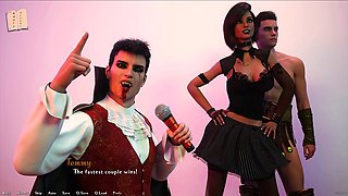 Steamy adult visual novel gameplay with a hot brunette