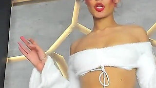 Girl with Glasses and Hair Dancing and Is Controlled by a Fan with a Lovense Toy P3