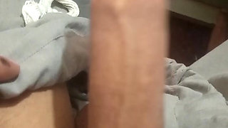 Playing with my dick.