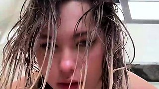 Horny Asian teenager seduced and torn up in homemade