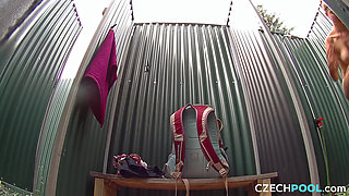 Czech Pool 24: Unshaved Redhead with a Pierced Pussy