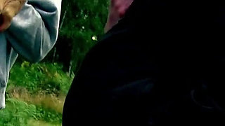 Cum Slut MILF Tanya Lixx in Outdoor Amateur Gangbang with Older Guys