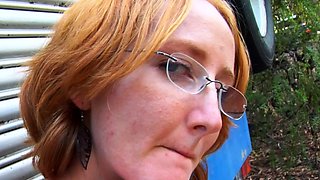 Amateur redhead fully nude on bed and masturbating