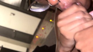 Real POV amateur sucking and blowjob with emo teen