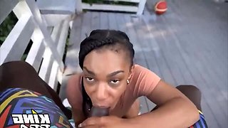 Ebony bombshell outdoor sex