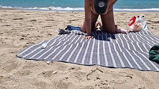 Young Girl Gets Fucked on the Beach by a Stranger Fucking From Behind