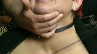 I Have to Put My Big BBW Natural Tits on a BDSM Fuck Buck and Then He Spanks Me Tits and Nipples.