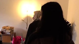 Blonde & Brunette Enjoy Outdoor Czech Streets Fucking