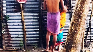 Big Tits Big Ass Desi Bhabi in Teen age Fucks Devar in outdoor Rainy season.