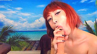 lisathesuccubrat beach stream giant dildo bj