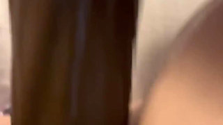 Quick Cum with BBC Dildo and Stockings