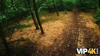 Vip4k. kinky lady hiker screws in the forest
