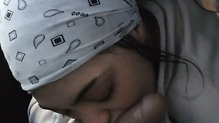 Pretty baby gets a hot cumshot in the car