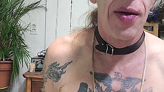 Goode Girl Ties Hubby's Balls and Cock and Has Foot Fun with Him