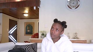 This shy EBONY TEEN student got me ROUGH fucking
