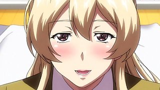 Innocent anime lady lets her lover in for the first time