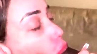 Eloa Lins Sucking on a Big Black Monster Cock