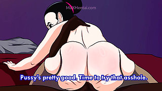 Big ASS Chichi First Threesome with Two Big Black Cock (Cartoon Sex)