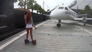 Hoverboard fun with big ass Thai GF and horny sex once home