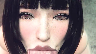 Eve Stellar Blade Full Nude Sloppy Blowjob with Moans - 3D Animation