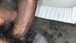 Desi Bhabhi Holding Stepbrother-in-law's Penis and Making Him Pee and Peeing Herself