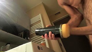 Toys riding hard and creampie, intense orgasm