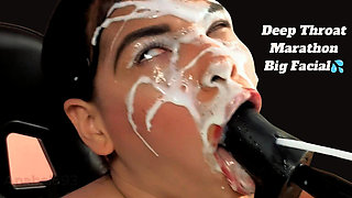Deep Throat in a Hard Marathon "happy Ending Semen on My Pretty Face"