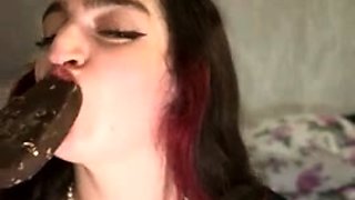 Glamour babe with big boobs masturbates in lingerie