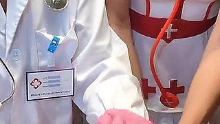 FFM Threesome - Doctor and Nurse Make Sick Patient Cum