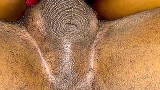 Double Penetration in Pussy Ebony Wet Pussy in a Gangbang with Her Best Friend to End the Season
