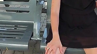 Flashing My Pussy in Front of People in Public Train Station and I Masturbate Me Very Risky