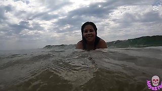 Busty SPANISH girl fucking on a public beach while you watch - Verified amateurs