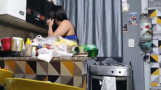Bianca Naldy and Leo Skull Steamy Kitchen Fuck - Amateur Latina MILF with Big Cock