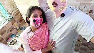 Desi Aunty Kitchen Sex - Hot Homemade Blowjob & Creampie with Teen Tight Pussy