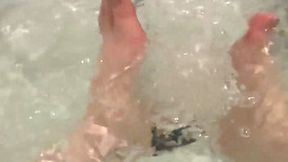 Playing with My Pussy Underwater 4K. Foot Fetish