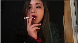 Smoking Fetish with Ashes Left on Skin